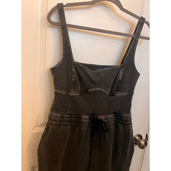 Free People Movement Inbound Stretch Cotton Jumpsuit L Black Streetwear Chic - Picture 7 of 11